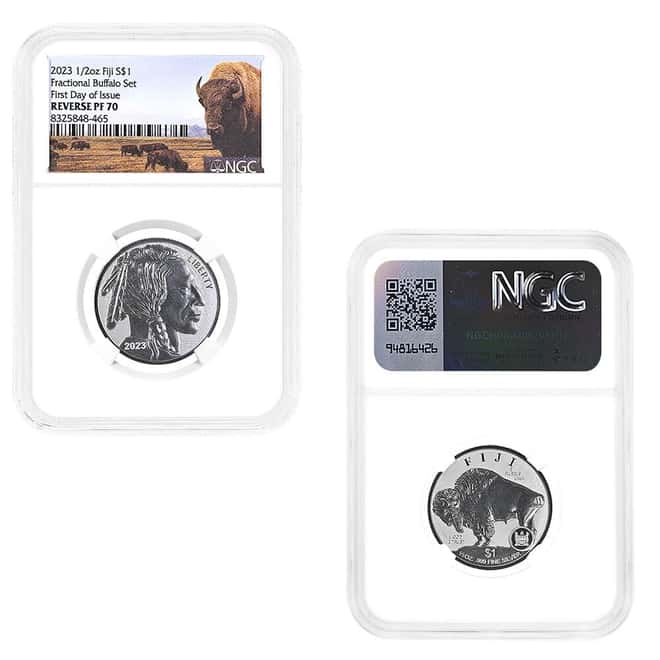 2023 Fractional Buffalo Silver Dollar $1 Reverse Proof 4-Coin Set NGC PF 70 FDOI