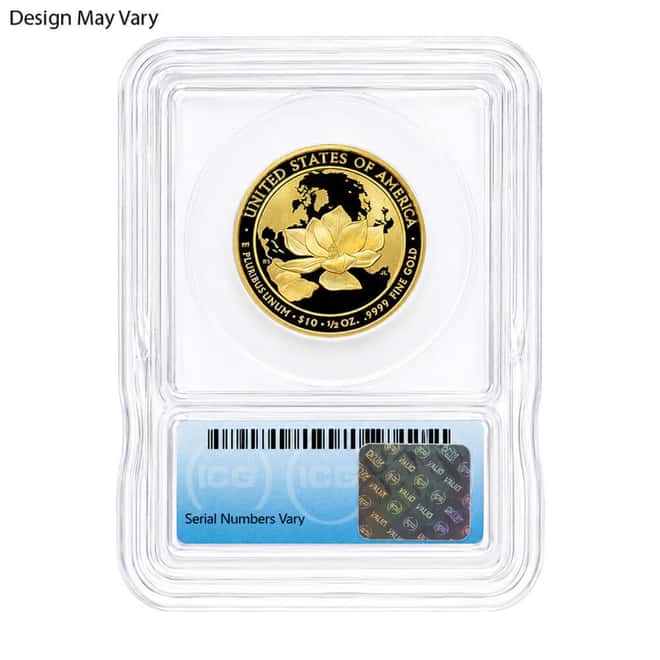 1/2 oz First Spouse Gold Coin ICG MS/PF 70 (Random Year)