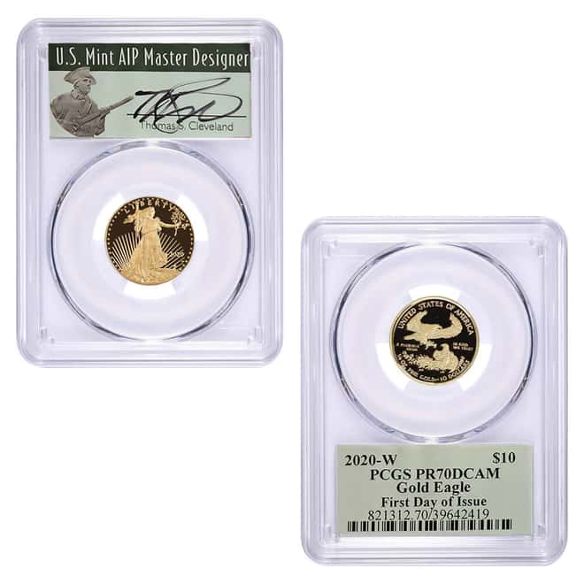 2020-W 1.85 oz Proof Gold American Eagle 4-Coin Set PCGS PF 70 DCAM FDOI (Thomas S. Cleveland)