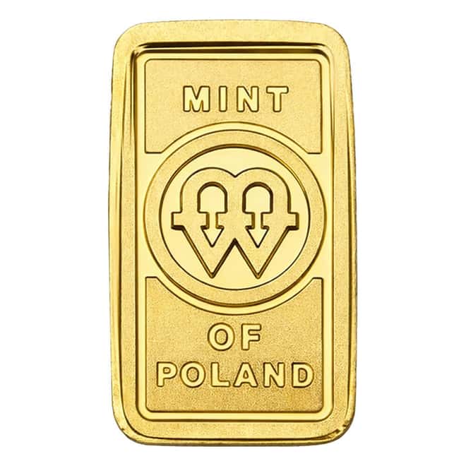 1/4 Gram Mint of Poland Gold Bar .9999 Fine (in Assay)
