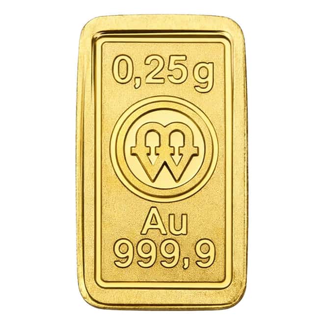 1/4 Gram Mint of Poland Gold Bar .9999 Fine (in Assay)