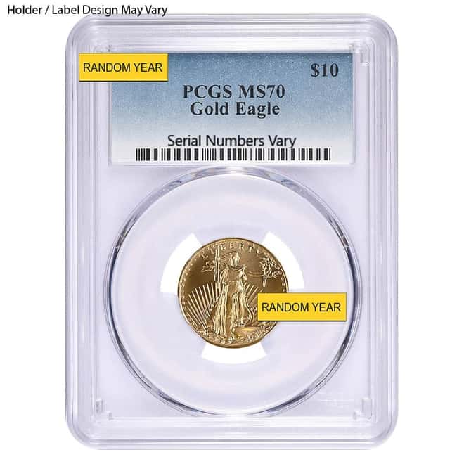  1/4 oz $10 Gold American Eagle PCGS MS 70 (Random Year)