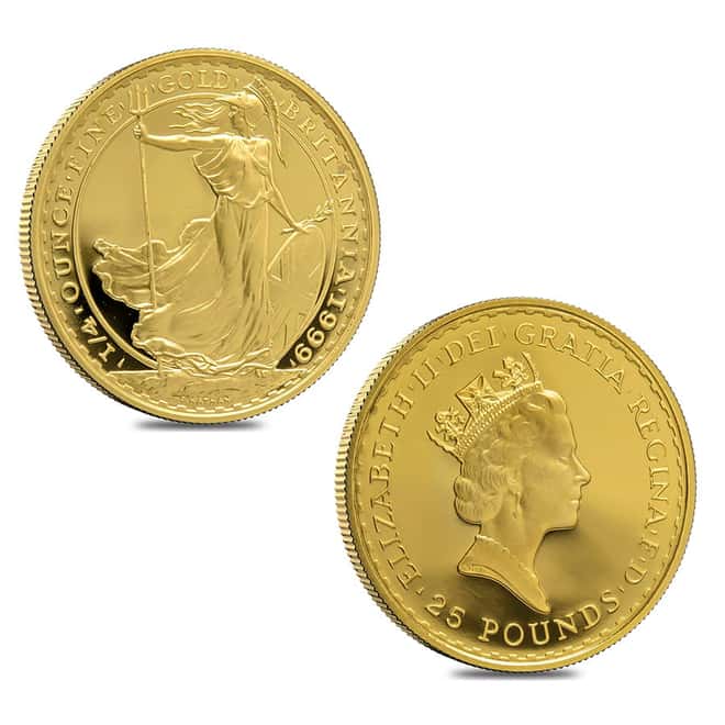 1999 1.85 oz Gold Britannia 4-Coin Proof Set (w/Box & COA)