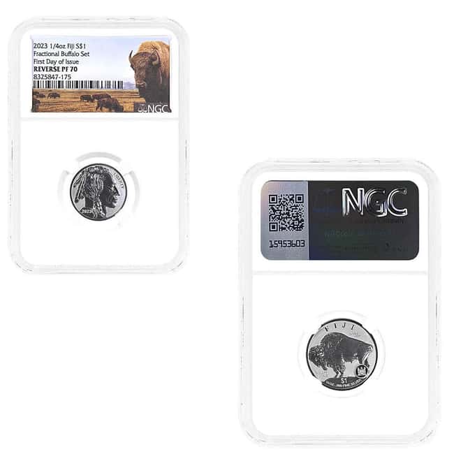 2023 Fractional Buffalo Silver Dollar $1 Reverse Proof 4-Coin Set NGC PF 70 FDOI