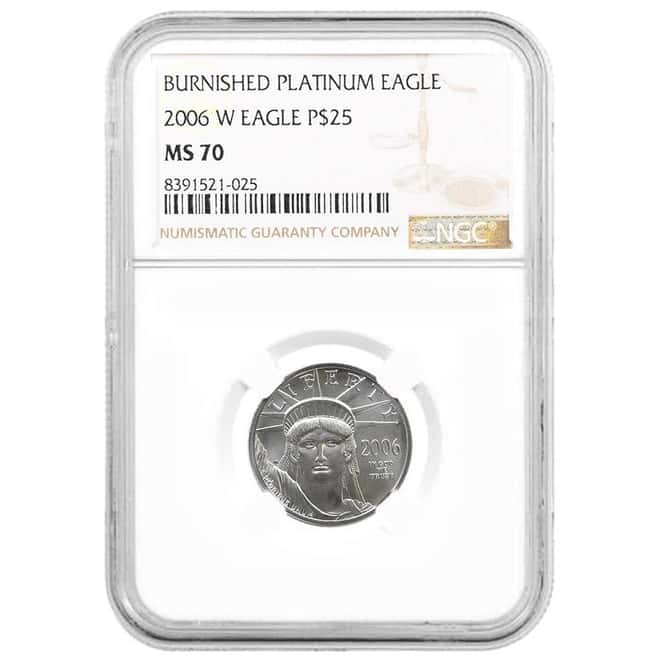 2006-W 1/4 oz $25 Burnished Platinum American Eagle NGC MS 70