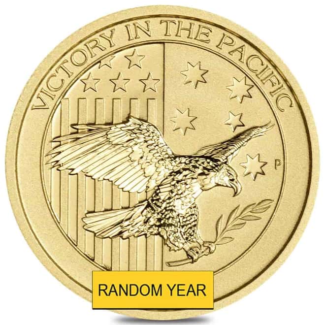1/4 oz Australian Victory in the Pacific Gold Coin BU Perth Mint (Random Year)