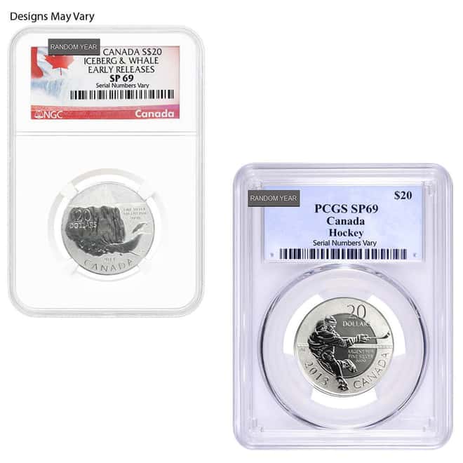 1/4 oz Silver Coin Random Mint NGC/PCGS MS/SP/PF 69 (Random Design/Year)