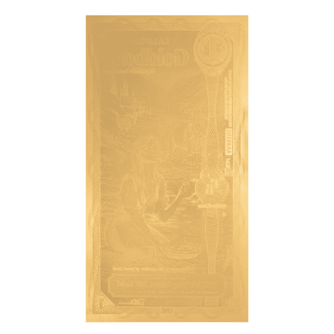 1 California Goldback 1/1000 oz 24K Gold Foil Aurum Note