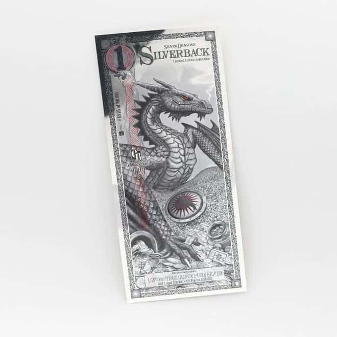 1 Dragon Silverback 1/1000 oz Silver Foil Aurum Note
