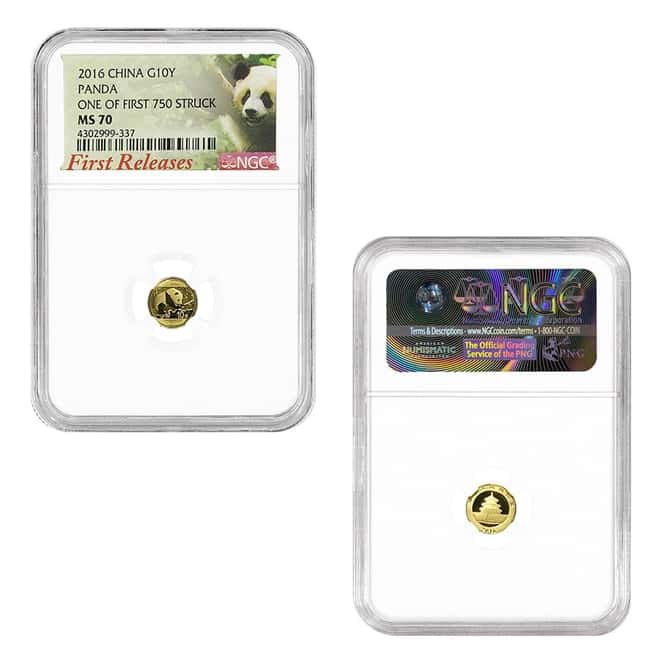 2016 1.83 oz Chinese Gold Panda 5-Coin Set NGC MS 70 First Releases