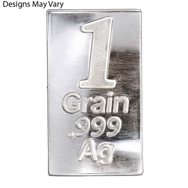 1 Grain Generic Silver Bar .999 Fine