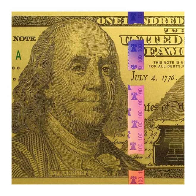 1 Gram $100 Replica Benjamin Franklin 24K Gold Foil Aurum Note