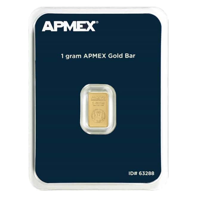 1 Gram APMEX Gold Bar .9999 Fine (in Assay)