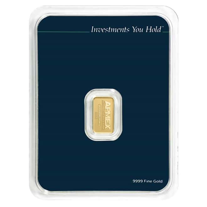 1 Gram APMEX Gold Bar .9999 Fine (in Assay)