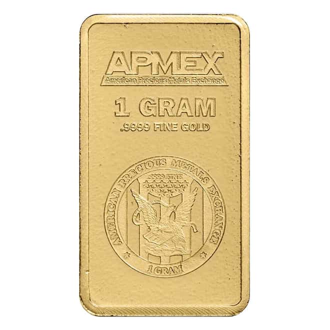1 Gram APMEX Gold Bar .9999 Fine (in Assay)