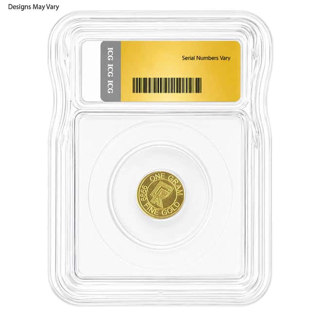 1 Gram Generic Gold Round ICG MS/PF 70