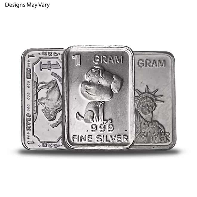 1 gram Generic Silver Bar .999 Fine