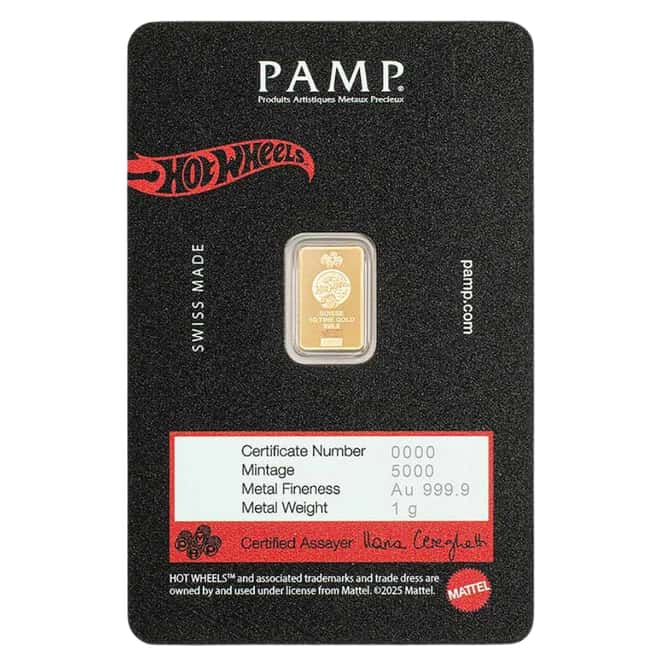 1 Gram PAMP Suisse Hot Wheels™ Race to Win Gold Bar (in Assay)