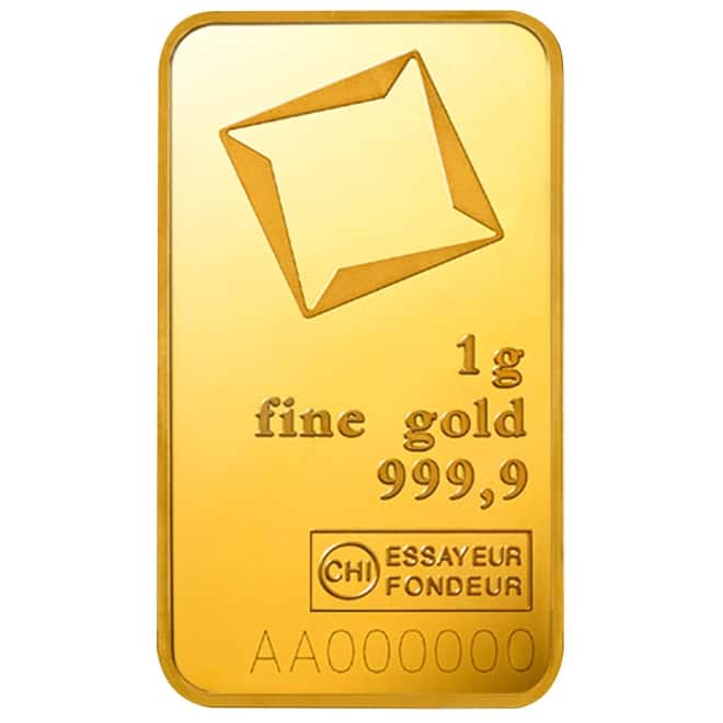 Box of 25 - 1 gram Gold Bar Valcambi Suisse .9999 Fine (In Assay)