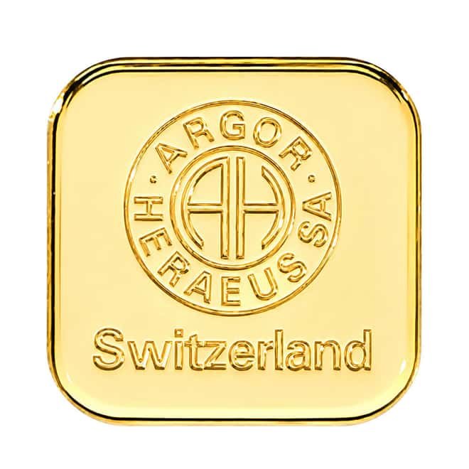 1 Gram Goldseed Argor Heraeus Gold Bar .9999 Fine (in Assay)
