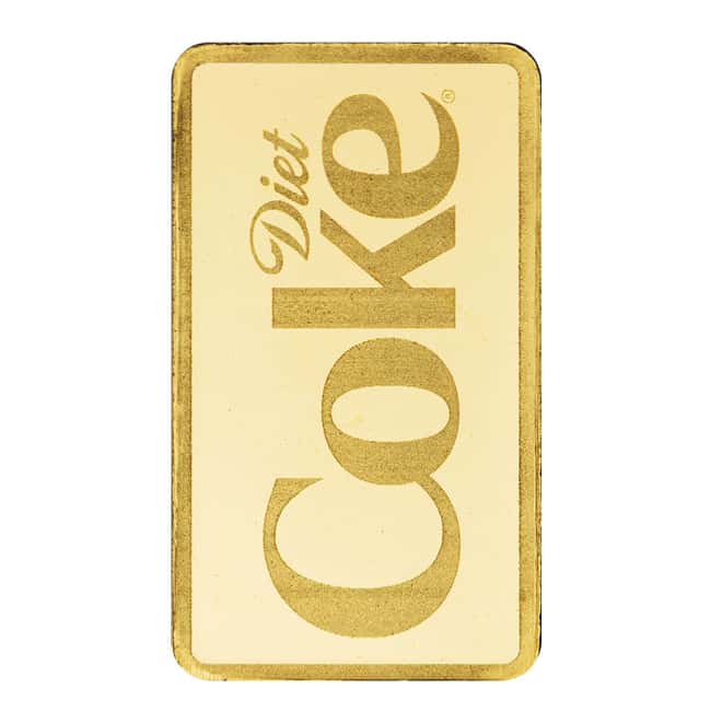 Box of 20 - 1 Gram PAMP Suisse Diet Coke® Gold Bar .9999 Fine (in TEP)