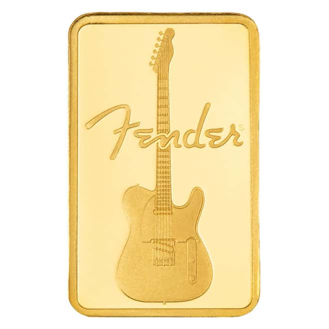 1 Gram PAMP Suisse Fender® 80th Ann. Gold Bar .9999 (in Assay)