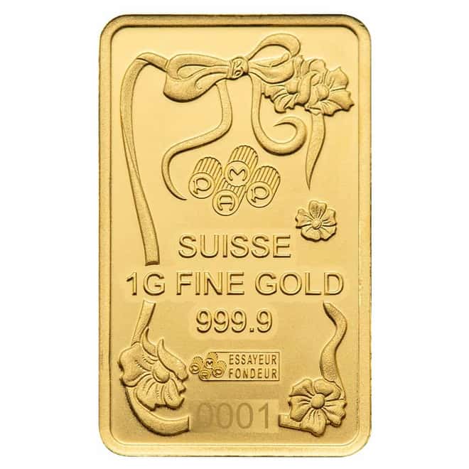 1 Gram PAMP Suisse Iconic Barbie™ Gold Bar (in Assay)