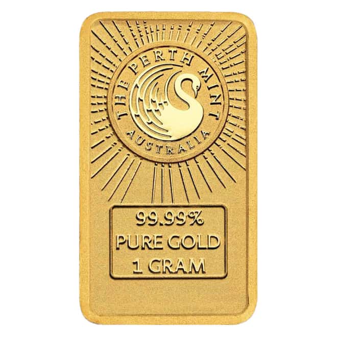 1 Gram Perth Mint Dune Gold Bar .9999 Fine (in Assay)