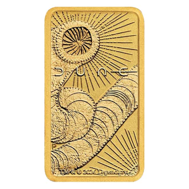 1 Gram Perth Mint Dune Gold Bar .9999 Fine (in Assay)