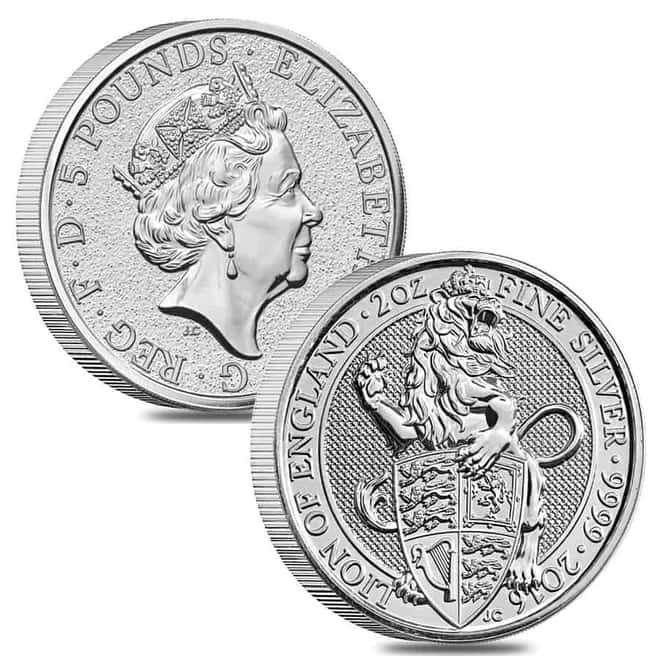 Great Britain 2 oz Silver Queen's Beasts 10-Coin Set .9999 Fine BU (w/Box)