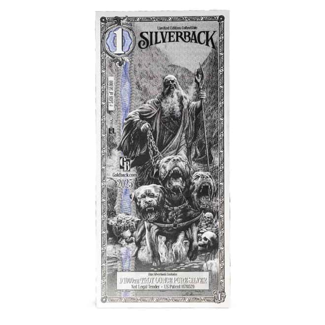 1 Hades Silverback 1/1000 oz Silver Foil Aurum Note