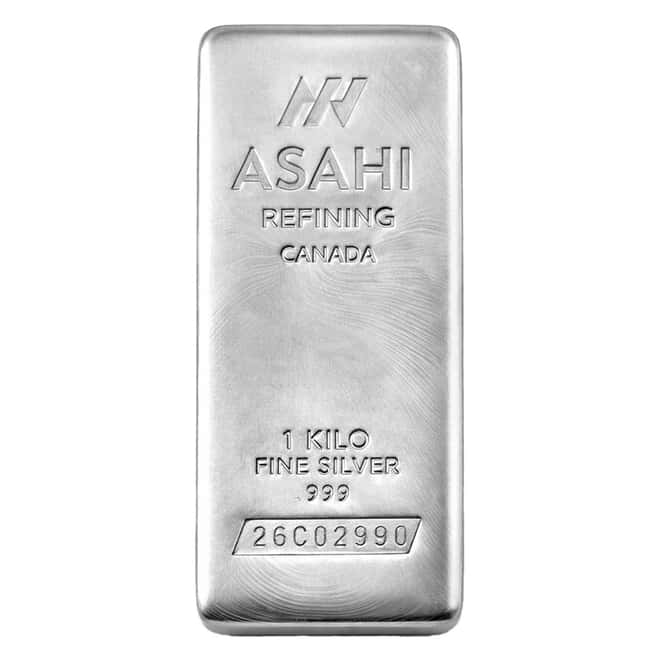 Box of 15 - 1 Kilo Asahi Silver Bar .999 Fine