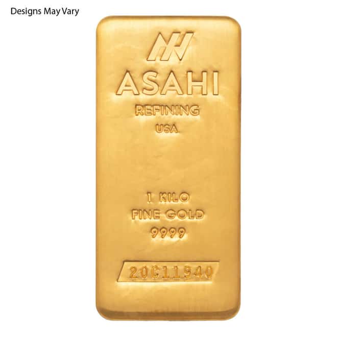 1 Kilo Asahi Cast Gold Bar .9999 Fine (w/Assay)