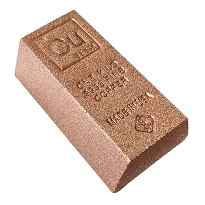 1 Kilo Copper Element Bar .9999 Fine (Square edges)
