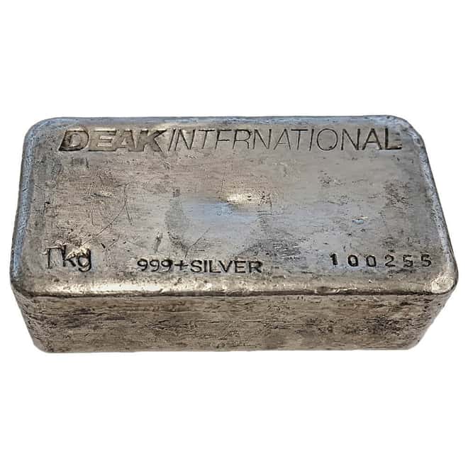 1 Kilo Deak International Vintage Silver Bar .999+ Fine