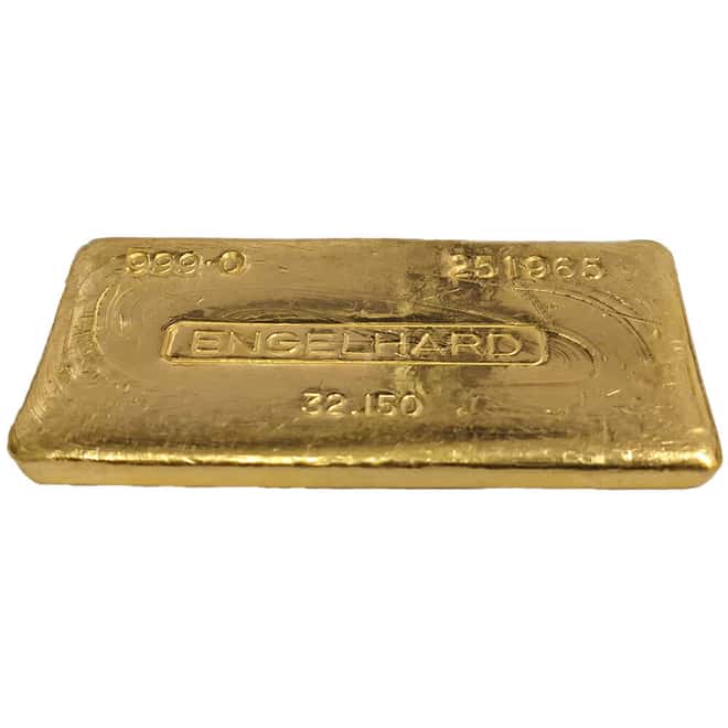 1 Kilo Engelhard Gold Bar .999+ Fine