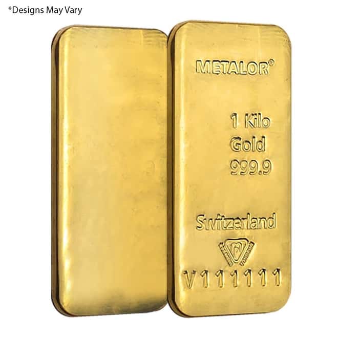1 kilo Metalor Gold Bar .9999 Fine