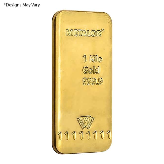 1 kilo Metalor Gold Bar .9999 Fine