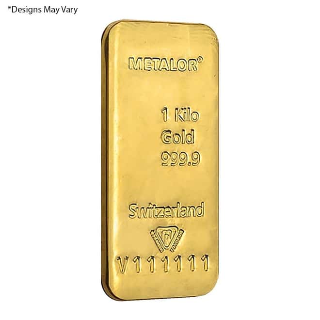 1 kilo Metalor Gold Bar .9999 Fine