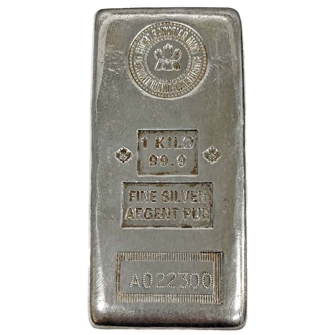 1 Kilo Royal Canadian Mint (RCM) .999 Fine Silver Bar