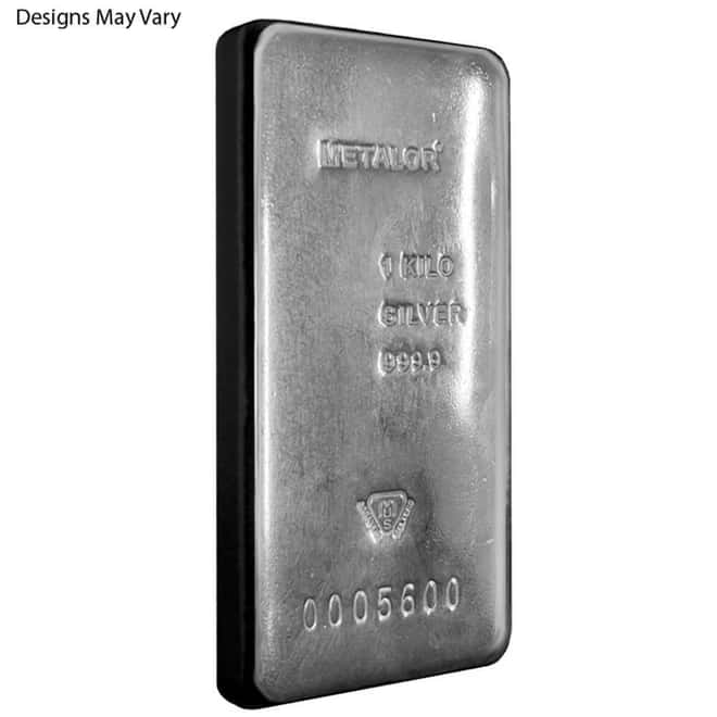 1 Kilo Metalor Silver Bar .9999 Fine