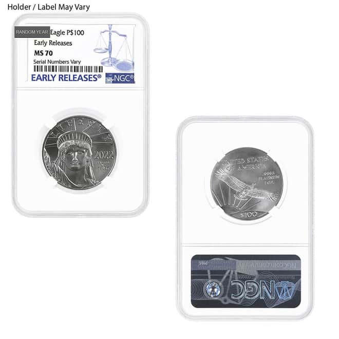 1 oz $100 Platinum American Eagle NGC / PCGS MS 70 (Random Year)