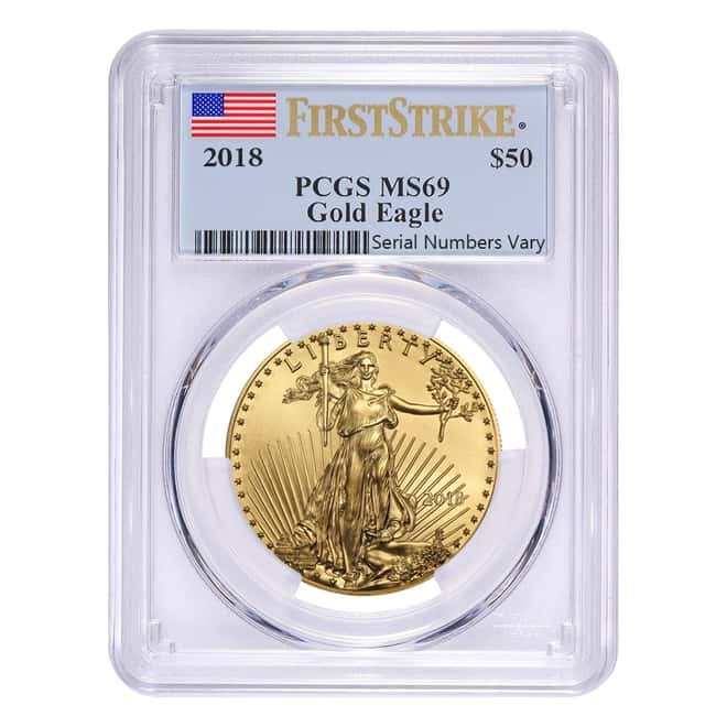 2018 1.85 oz Gold American Eagle 4-coin Set PCGS MS 69 First Strike