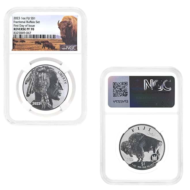 2023 Fractional Buffalo Silver Dollar $1 Reverse Proof 4-Coin Set NGC PF 70 FDOI