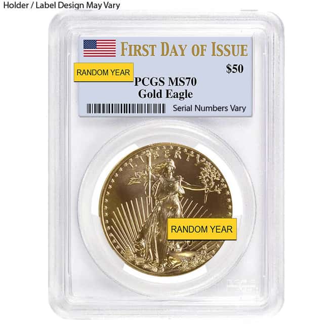 1 oz $50 Gold American Eagle PCGS MS 70 FDOI (Random Year)