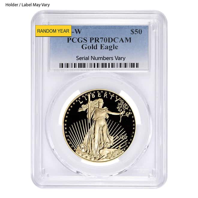 1 oz $50 Proof Gold American Eagle NGC/PCGS PF 70 (Random Year)