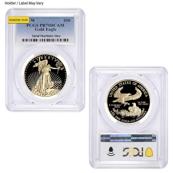 1 oz $50 Proof Gold American Eagle NGC/PCGS PF 70 (Random Year)