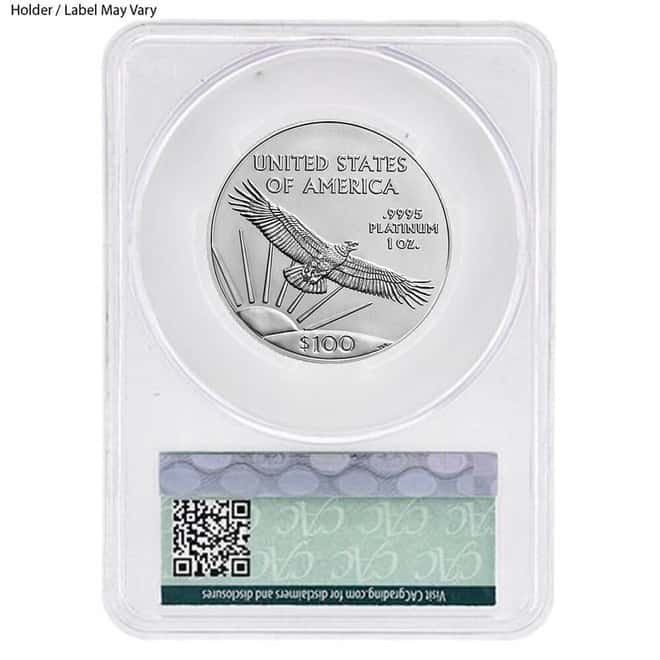 1 oz $100 Platinum American Eagle CAC MS 70 (Random Year)