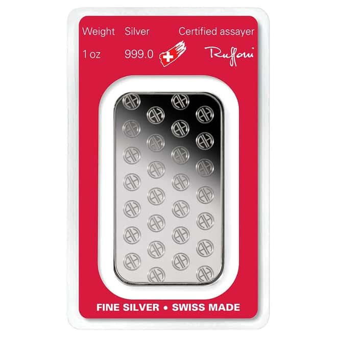 1 oz Argor-Heraeus Silver Bar .999 Fine (in Assay)