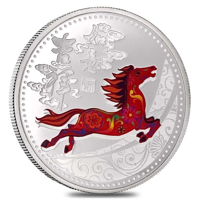 1 oz Brinks Year of the Horse Silver Round .999 Fine (Colorized)